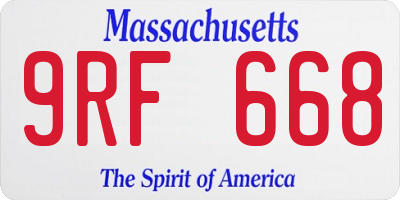 MA license plate 9RF668