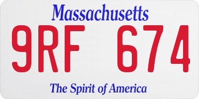 MA license plate 9RF674