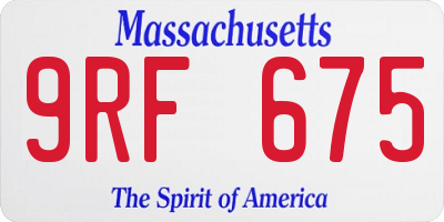 MA license plate 9RF675