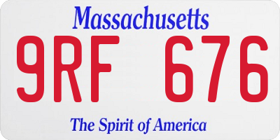 MA license plate 9RF676