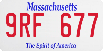 MA license plate 9RF677