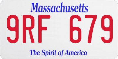 MA license plate 9RF679