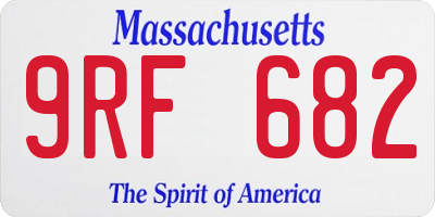 MA license plate 9RF682