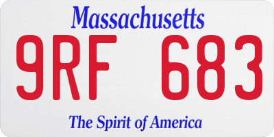 MA license plate 9RF683