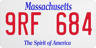 MA license plate 9RF684