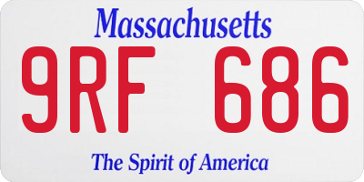 MA license plate 9RF686