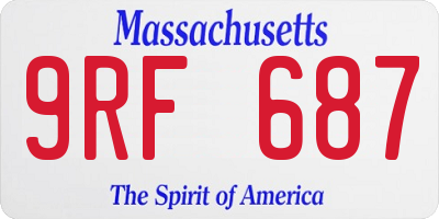 MA license plate 9RF687