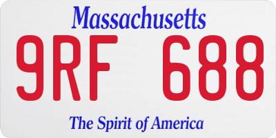 MA license plate 9RF688