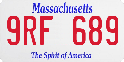 MA license plate 9RF689