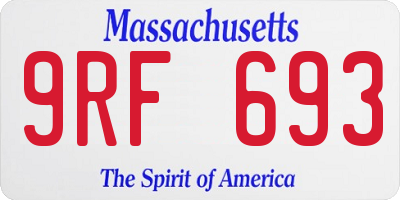 MA license plate 9RF693