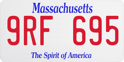 MA license plate 9RF695