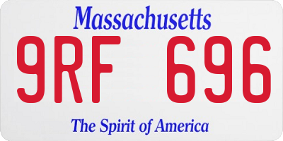 MA license plate 9RF696