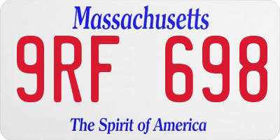 MA license plate 9RF698