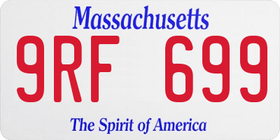 MA license plate 9RF699
