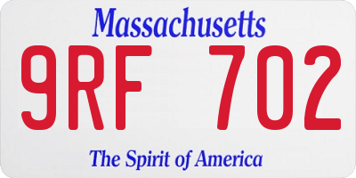MA license plate 9RF702