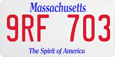 MA license plate 9RF703