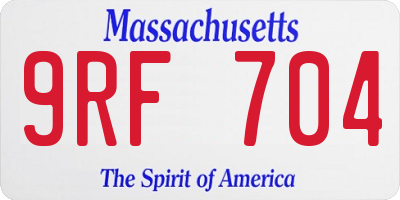 MA license plate 9RF704