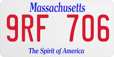MA license plate 9RF706