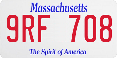 MA license plate 9RF708