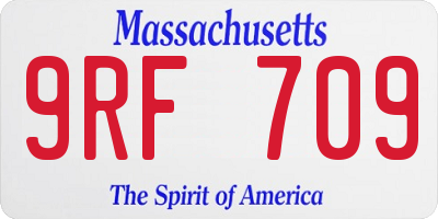 MA license plate 9RF709