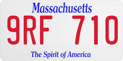 MA license plate 9RF710