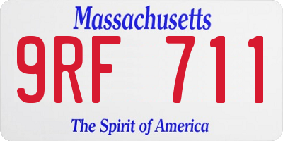 MA license plate 9RF711