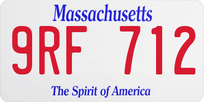 MA license plate 9RF712