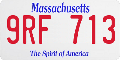 MA license plate 9RF713