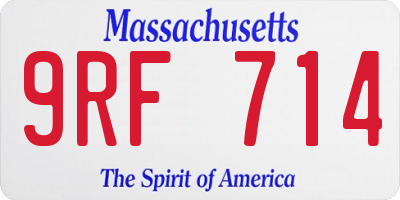 MA license plate 9RF714