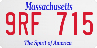 MA license plate 9RF715