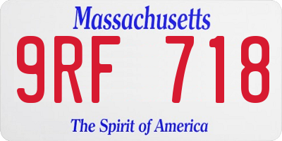 MA license plate 9RF718