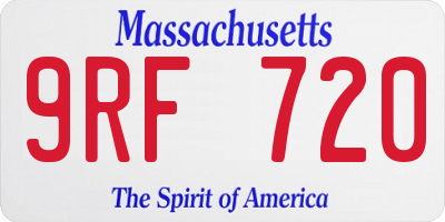 MA license plate 9RF720