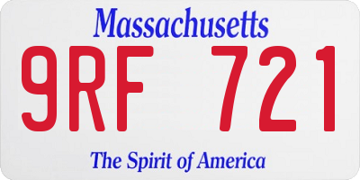 MA license plate 9RF721