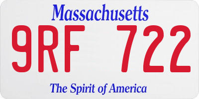 MA license plate 9RF722