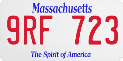 MA license plate 9RF723