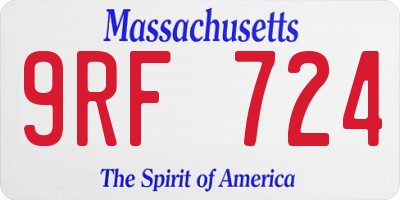 MA license plate 9RF724