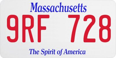 MA license plate 9RF728