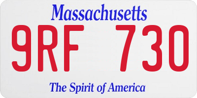 MA license plate 9RF730