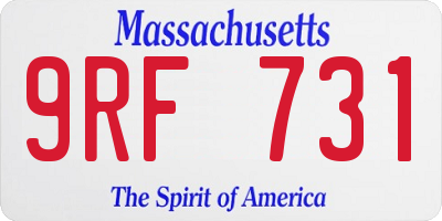 MA license plate 9RF731
