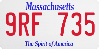 MA license plate 9RF735