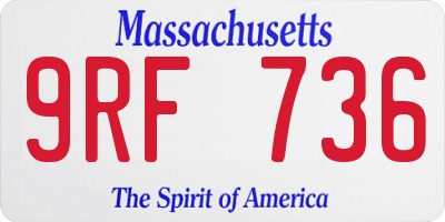 MA license plate 9RF736