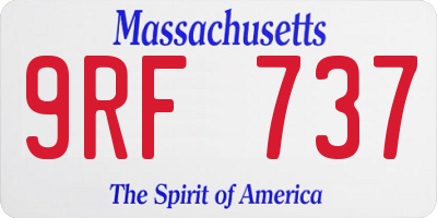 MA license plate 9RF737