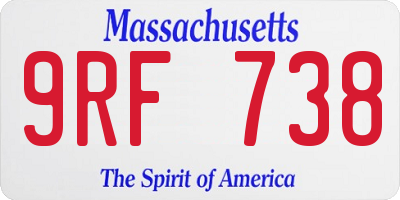 MA license plate 9RF738
