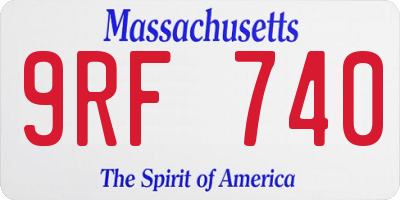 MA license plate 9RF740
