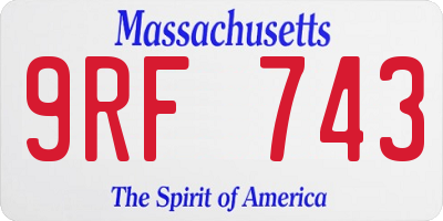 MA license plate 9RF743