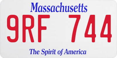 MA license plate 9RF744