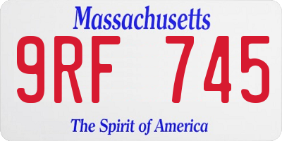 MA license plate 9RF745