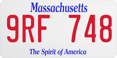 MA license plate 9RF748