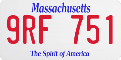 MA license plate 9RF751