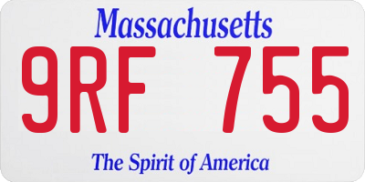 MA license plate 9RF755